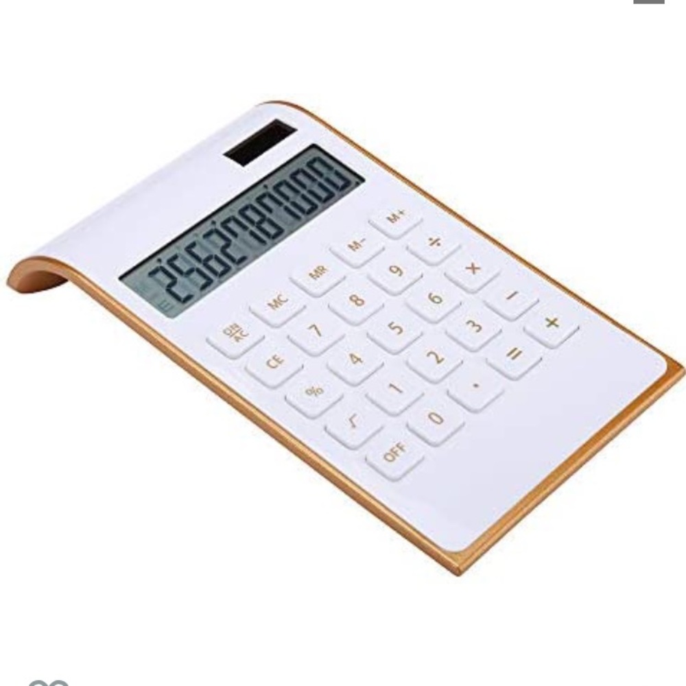 NWOT Rose Gold and White Medium Size Calculator for Office, School and Home